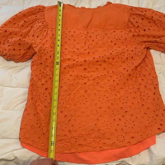 PRETTY GARDEN, XL, blouse, short sleeves,1/4 button down w/liner - Picture 10 of 16